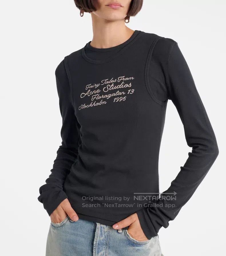 Acne Studios Acne Studios Dark Blue Lettering Print Fake Two Piece Long Size XS / US 0-2 / IT 36-38 - 9 Thumbnail