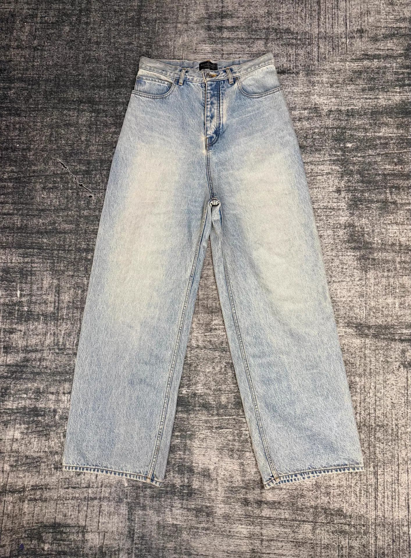 Balenciaga Blue Denim Wide-Leg Pants Size 26 Size US 26 / EU 42 - 1 Thumbnail
