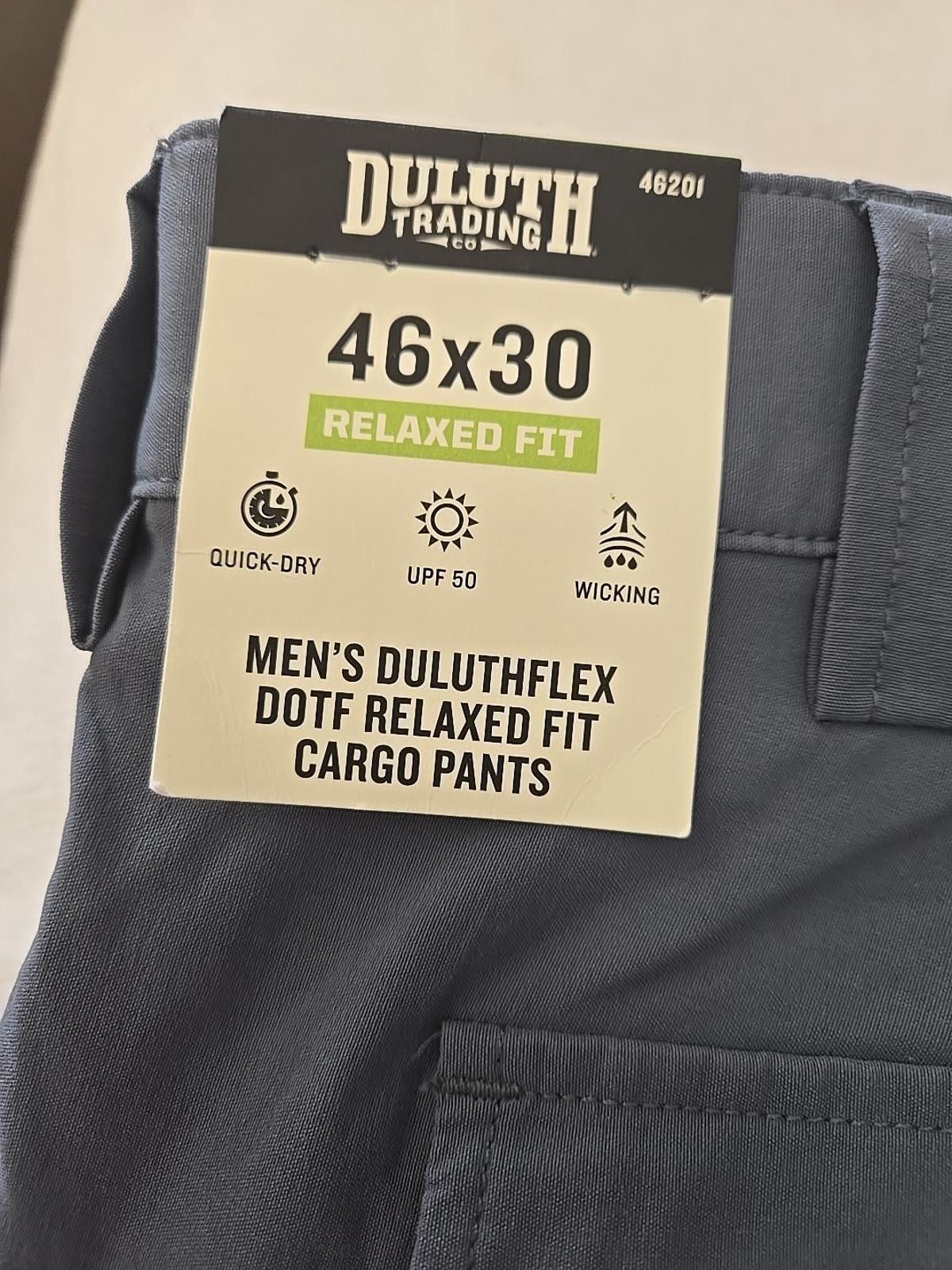 Duluth Trading Company Duluth Flex DOTF Relaxed Fit Cargo Pants Men's 46x30 Blue Size US 44 / EU 60 - 3 Thumbnail