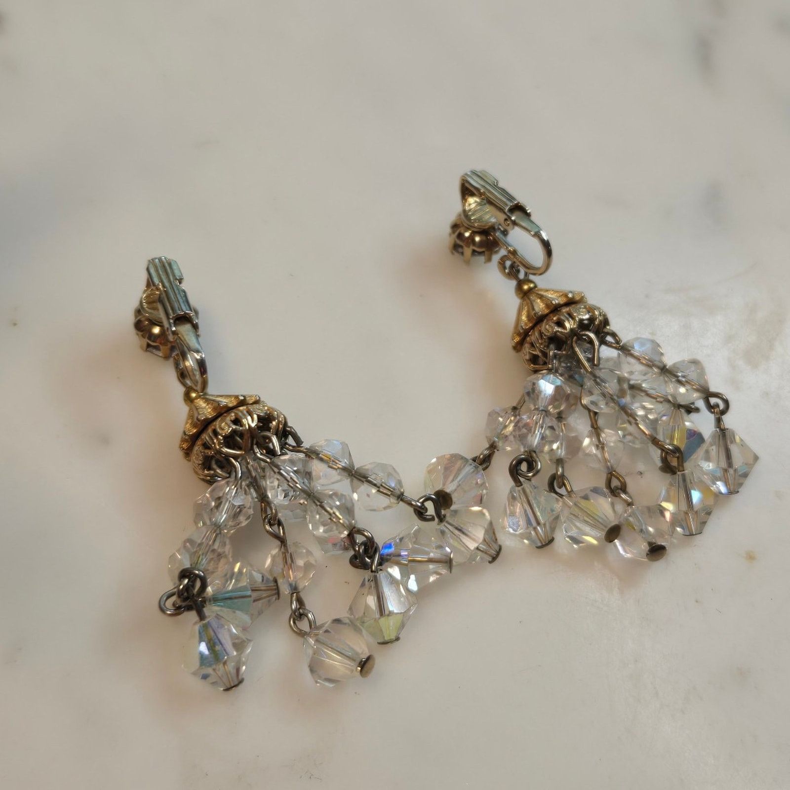 Vintage Vintage Crystal Beaded Chandelier Earrings Size ONE SIZE - 8 Thumbnail
