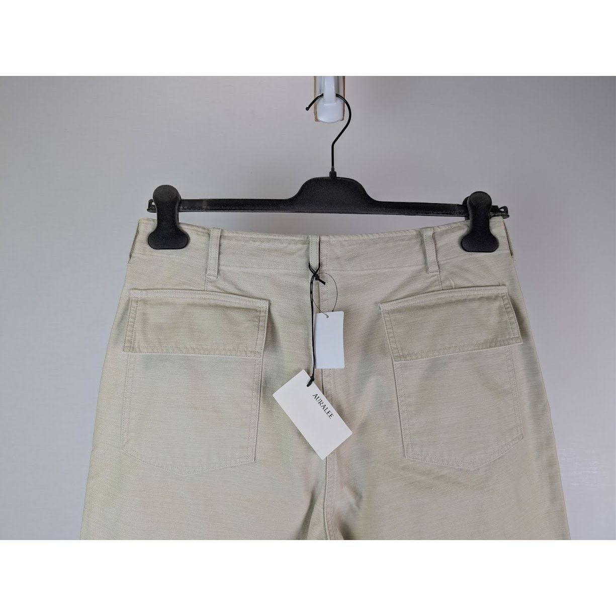 Auralee o1rshd1 Washed Baggy Satin Bleached Baker Pant in Dust Ivory Size US 36 / EU 52 - 13 Thumbnail