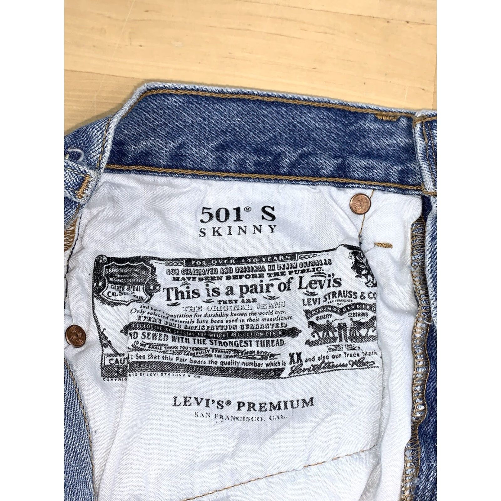Levi's VINTAGE Levi’s Denim Jean Shorts Womens 27 Skinny Blue Button Fly 9668 Size 27" / US 4 / IT 40 - 6 Thumbnail