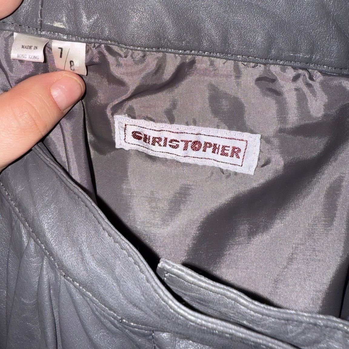 Vintage Vintage 80s Dark Gray Straight Leg Leather Pants XS Small Size 26" / US 2 / IT 38 - 4 Thumbnail
