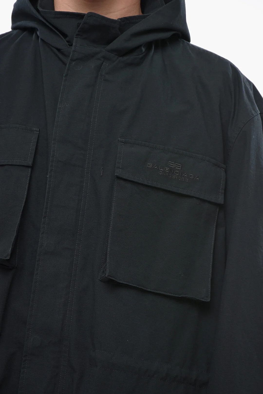 Balenciaga og1mm0426 Cotton Utility Jacket in Black Size US M / EU 48-50 / 2 - 3 Thumbnail