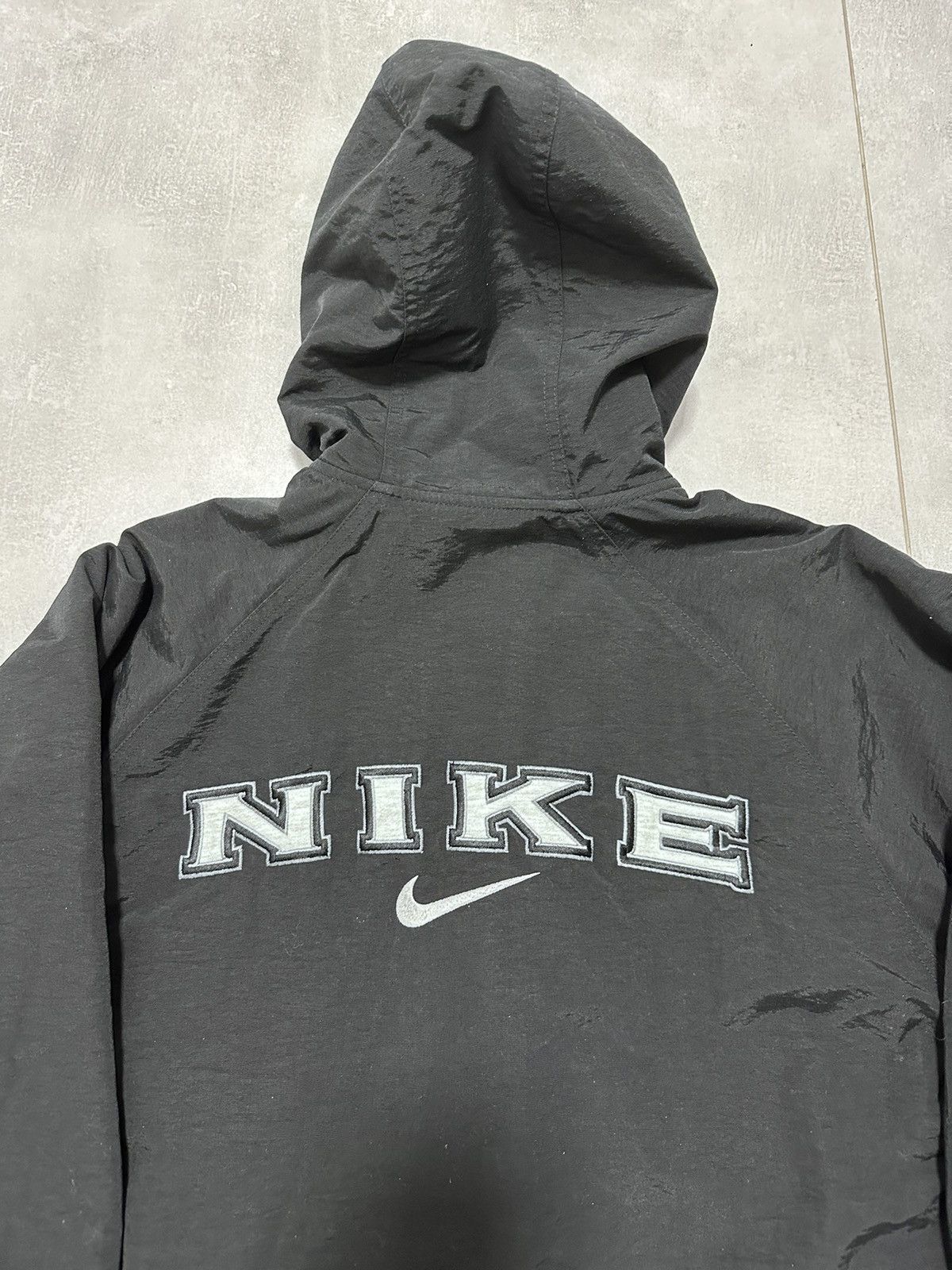 Nike × Vintage Vintage Nike Women’s Jacket Hooded 2in1 Black Grey Swoosh Size M / US 6-8 / IT 42-44 - 5 Thumbnail