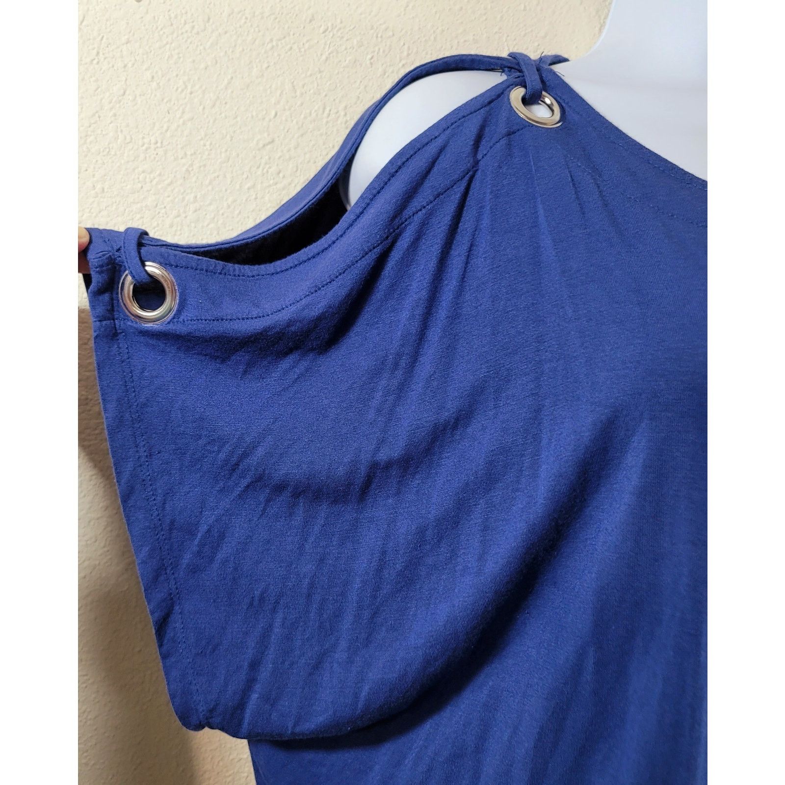 Other Cable & Gauge Blue Cold Shoulder With Rivets Top 1X Plus Size XXL / US 16-18 / IT 52-54 - 2 Thumbnail