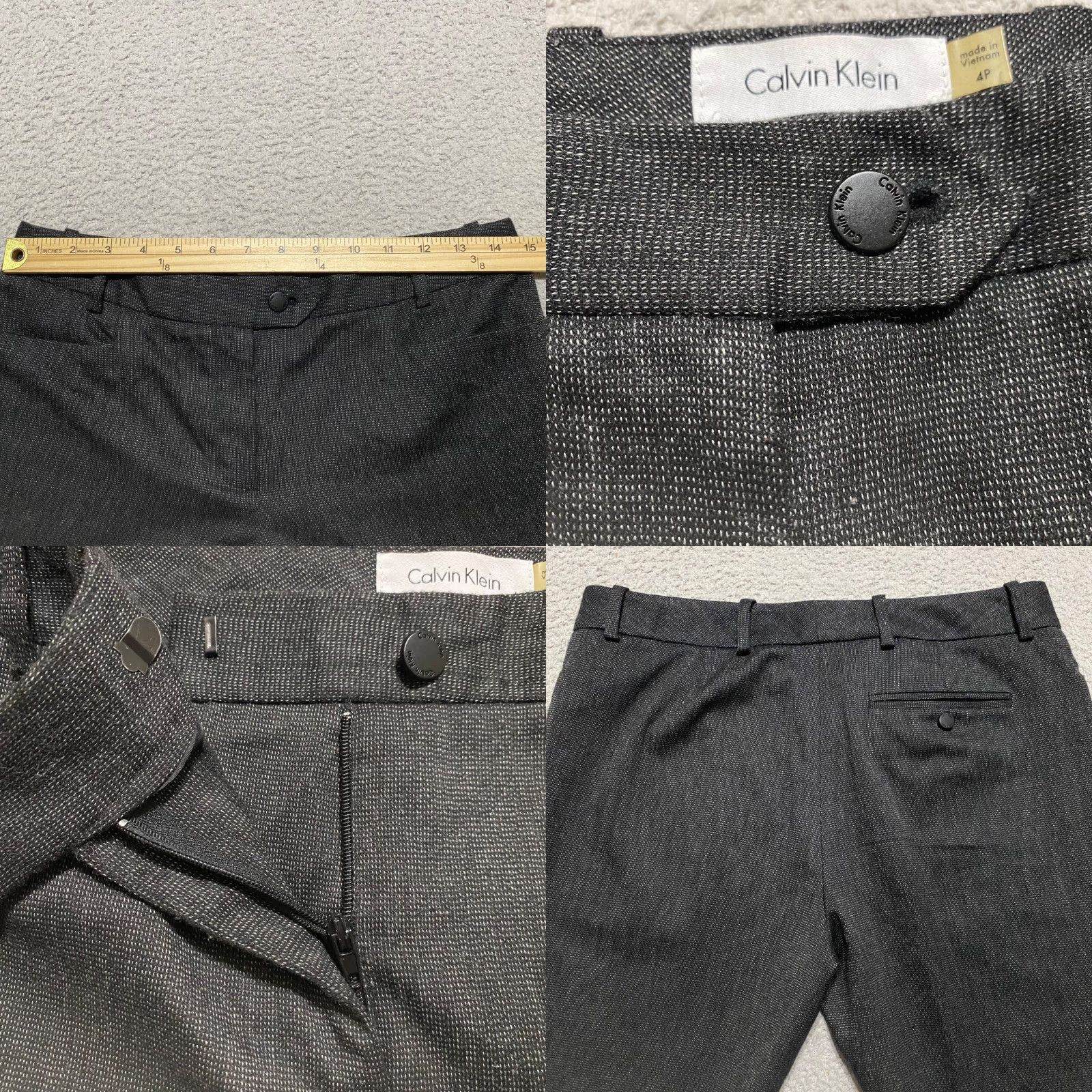 Calvin Klein Calvin Klein Dress Pants Womens Gray Flared Mid Rise Petite 4P Size 27" / US 4 / IT 40 - 8 Thumbnail