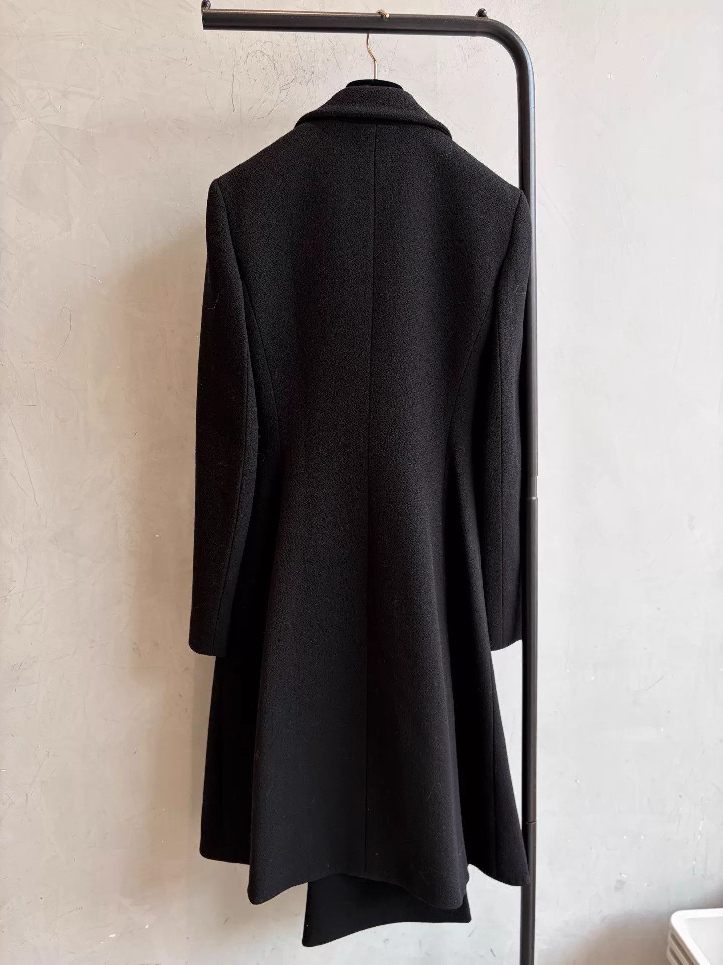 Dior Dior Black Wool-Silk Medium-Length Overcoat Size 34 Size XS / US 0-2 / IT 36-38 - 2 Thumbnail