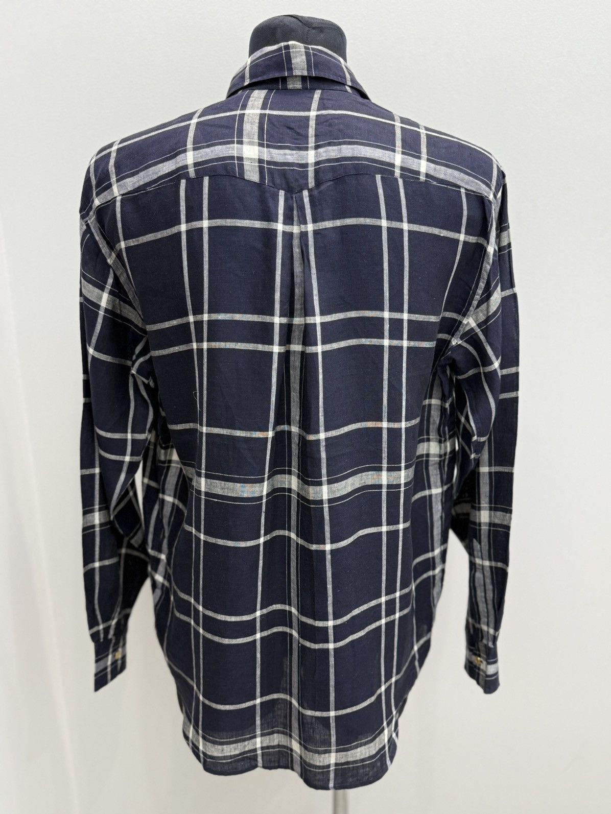 Hermes Hermes Gold Button Linen Check Detachable Сollar Shirt Size US L / EU 52-54 / 3 - 2 Thumbnail