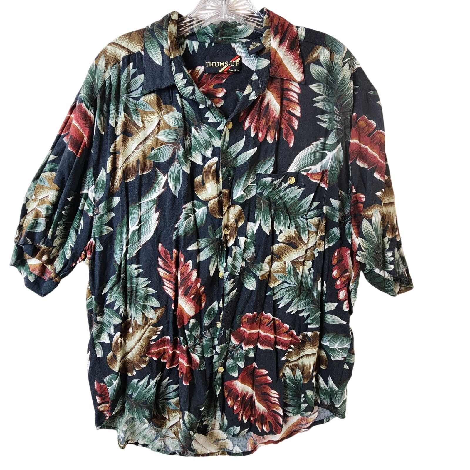 Other Thums-Up for Him Tropical Floral Shirt Large Rayon Black Size US L / EU 52-54 / 3 - 1 Thumbnail