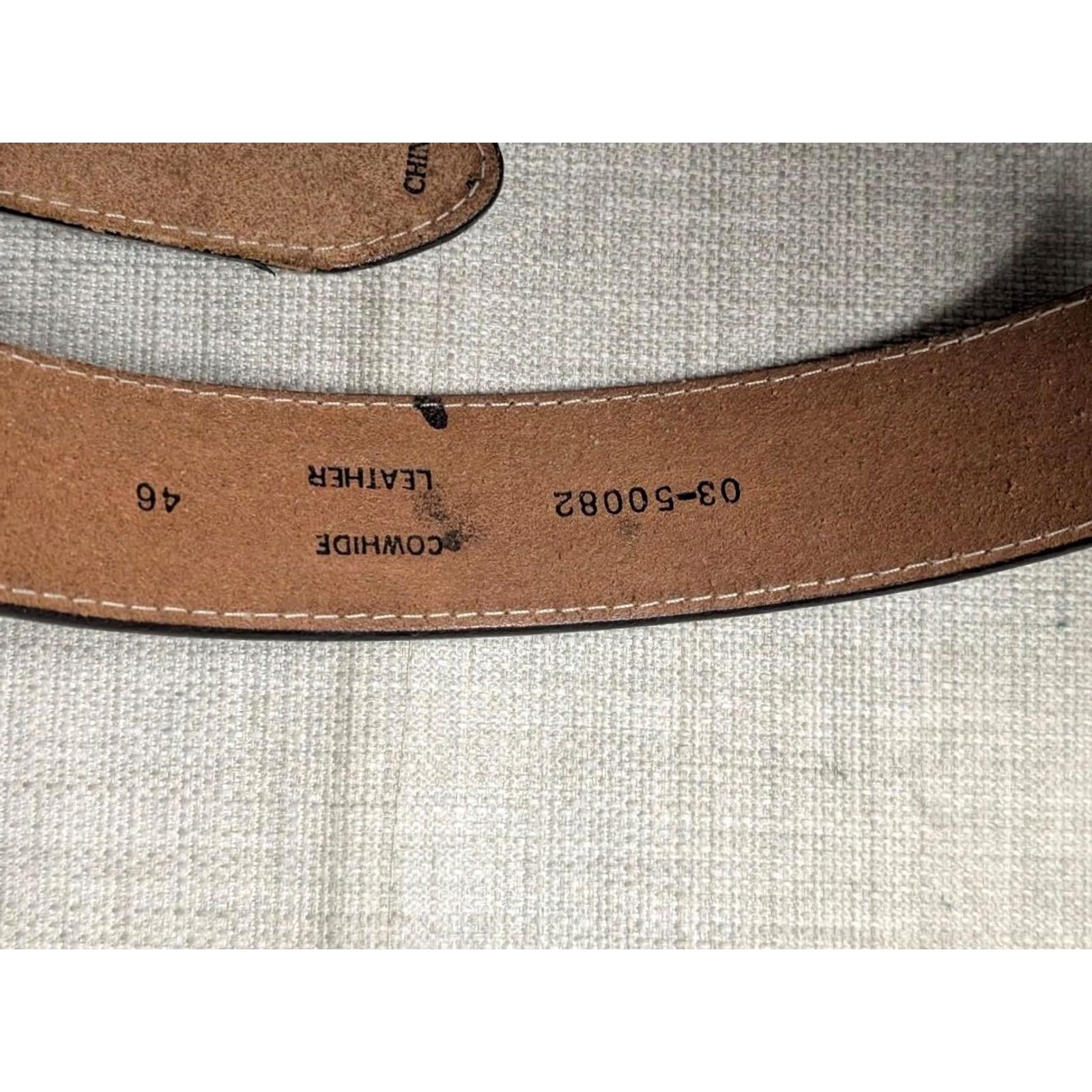 Vintage VINTAGE Western Belt belt basketweave 46 brown 1-1/2" tooled cowhide leather Mens Size 46 - 2 Thumbnail
