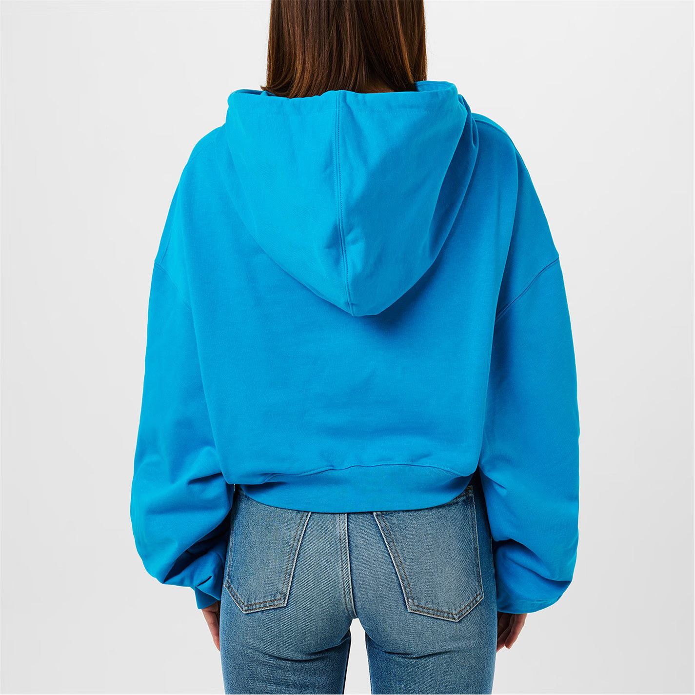 Off-White o1g2r1mq1224 Crop Hoodie in Blue Size M / US 6-8 / IT 42-44 - 5 Thumbnail