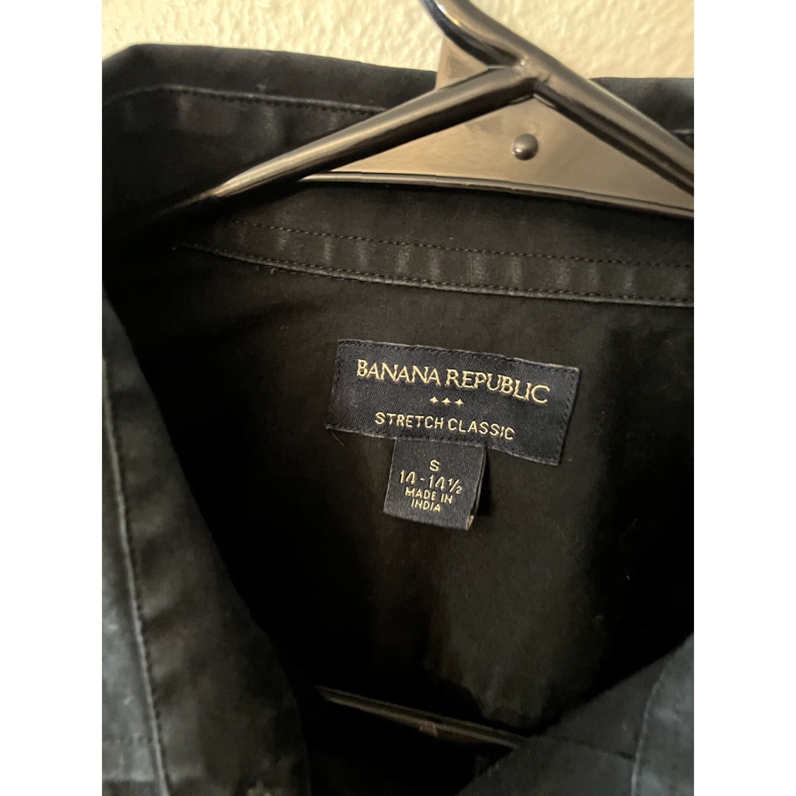 Banana Republic Banana Republic Shirt Mens Black Stretch Classic Fit Button Up Solid Small Y2K Slm Regular Button-Down Collared Long Sleeve Size US S / EU 44-46 / 1 - 2 Thumbnail