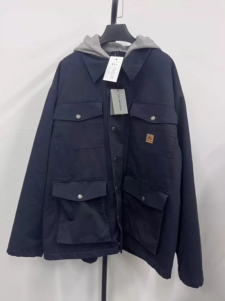 Balenciaga Balenciaga Worn overalls patchwork hooded long-sleeved jac Size US S / EU 44-46 / 1 - 1 Thumbnail