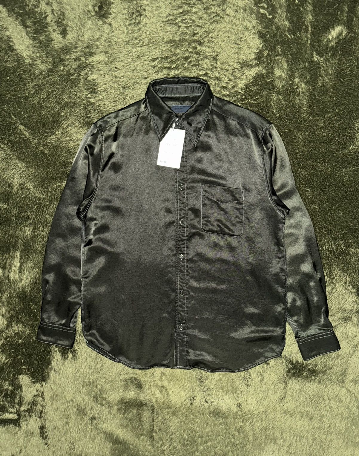 Toga [50] TOGA VIRILIS Embroidered Satin Western Shirt – Green Size US XL / EU 56 / 4 - 7 Thumbnail