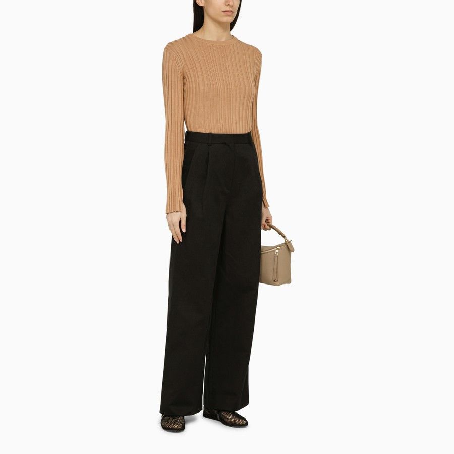 Loulou de Saison o1d2blof0824 Silk Blend Crew-Neck Sweater in Brown Size XS / US 0-2 / IT 36-38 - 2 Thumbnail