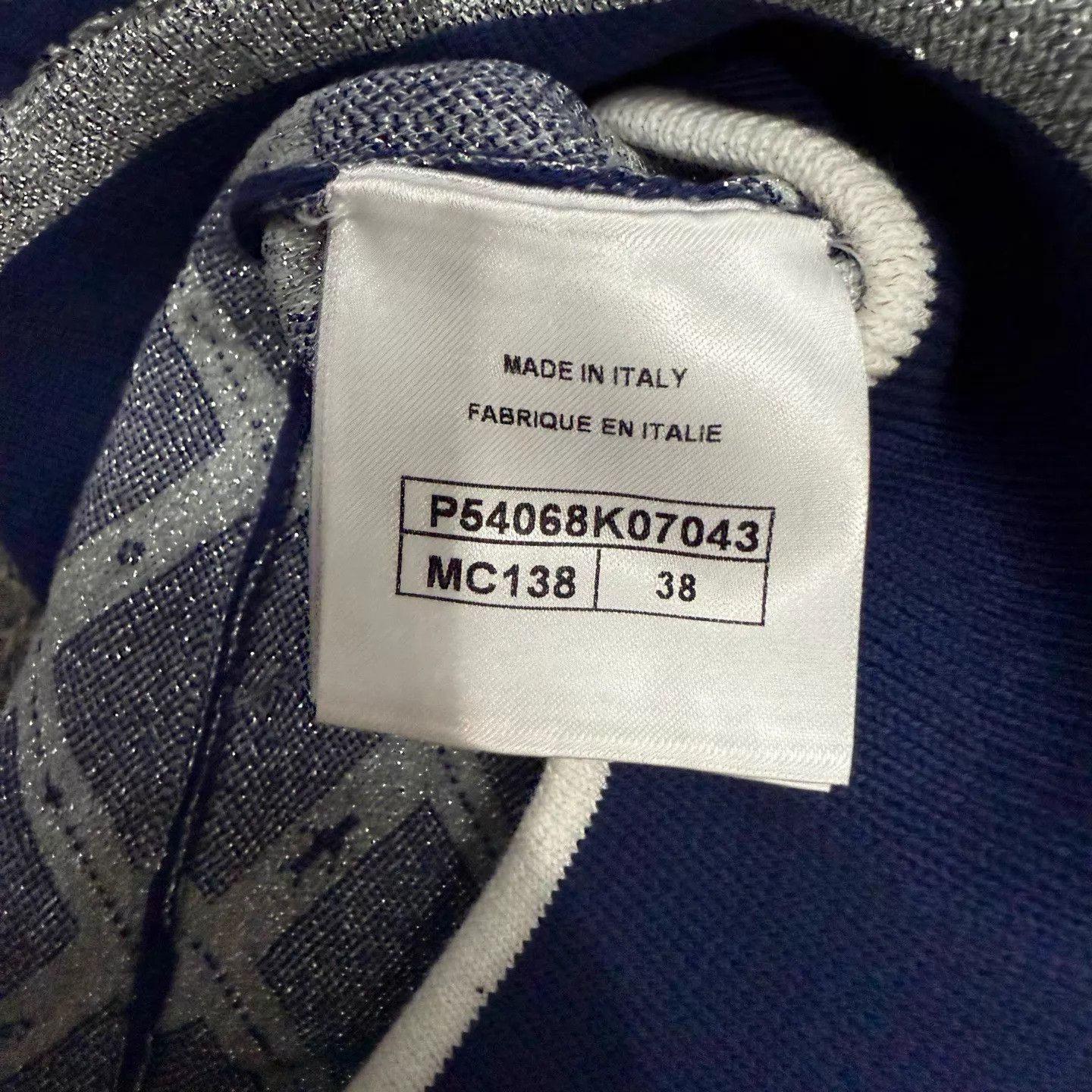 Chanel Chanel 16S Airport zip glitter knit sweat blue white 38 Size S / US 4 / IT 40 - 4 Thumbnail
