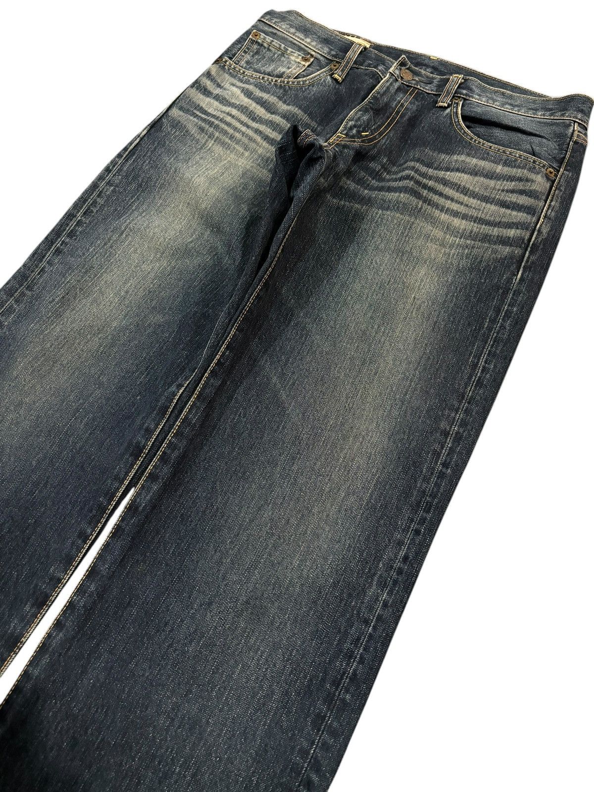 Edwin × Japanese Brand Vintage Y2k Edwin 503 Faded Season Straight Cut Jeans Size US 33 - 3 Thumbnail