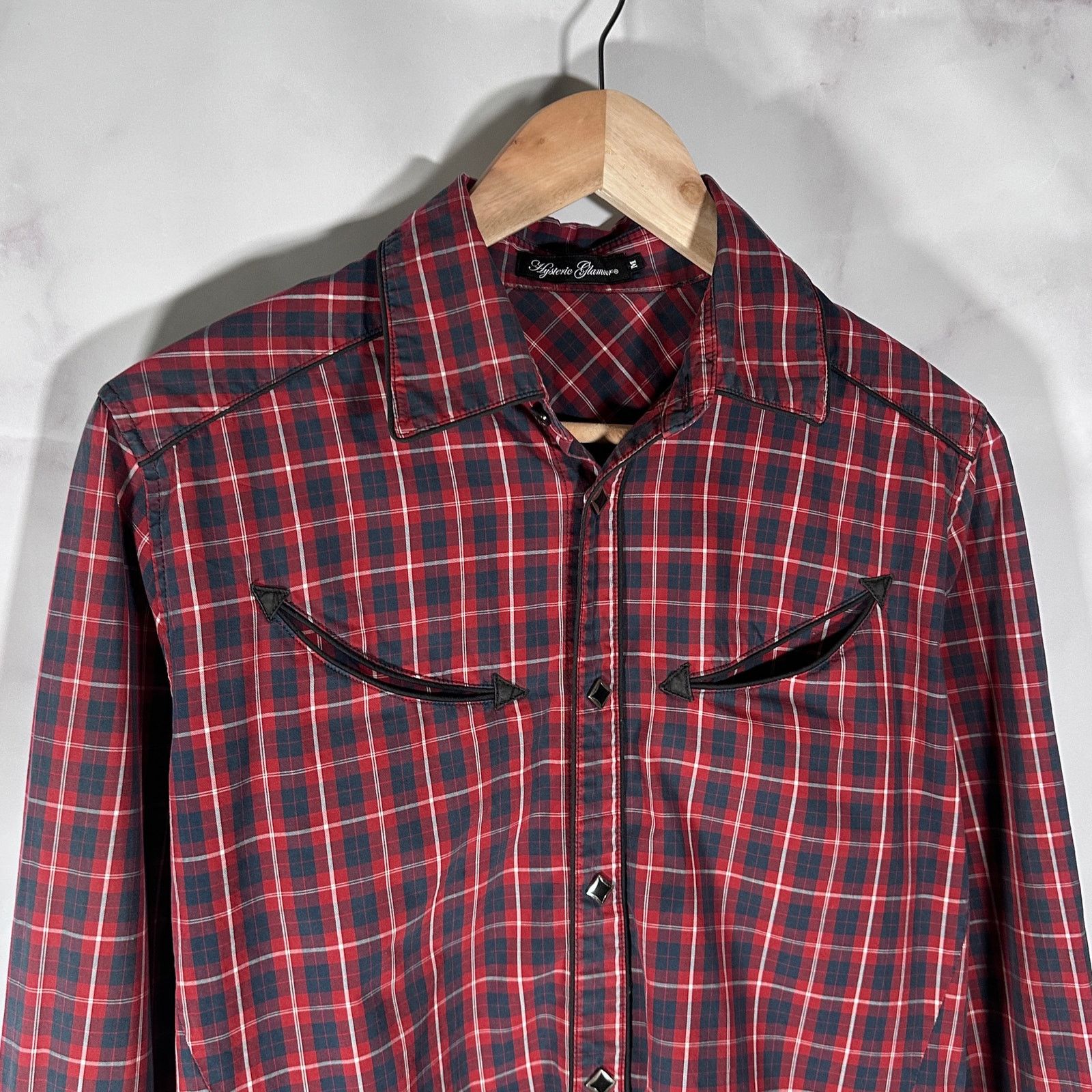 Hysteric Glamour Red Western Flannel Button-Up Shirt Size US M / EU 48-50 / 2 - 2 Thumbnail