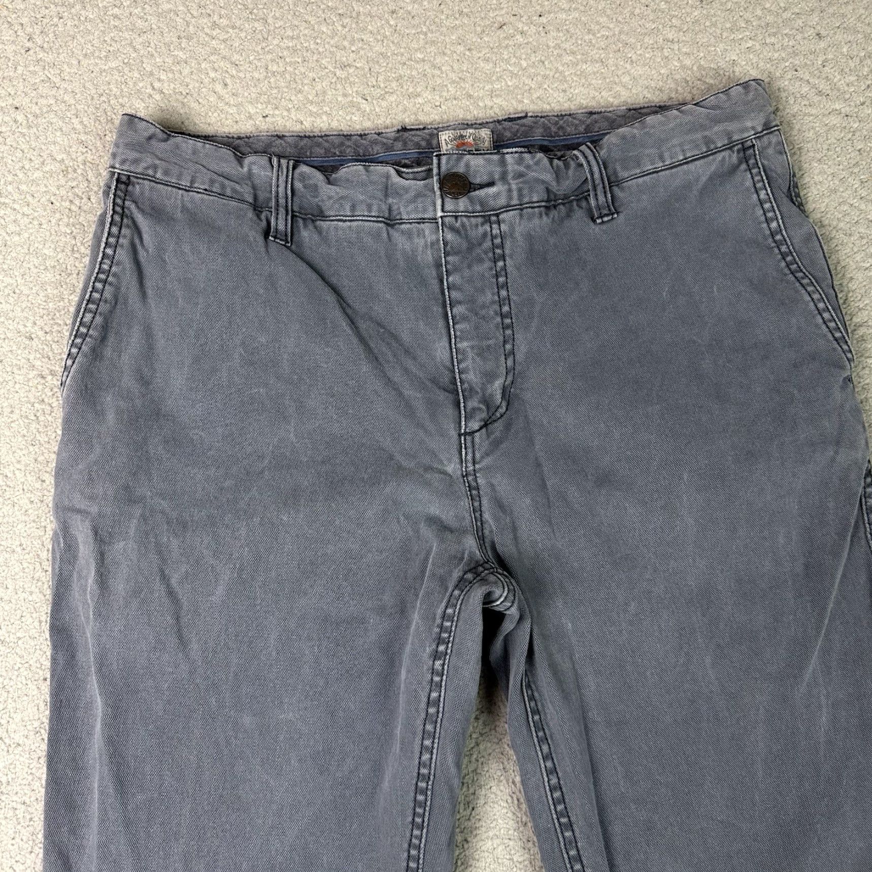 Faherty Faherty Pants Mens 32 Gray Faded Slim Fit Straight Casual Cotton Blend 5 Pockets Size US 32 / EU 48 - 3 Thumbnail