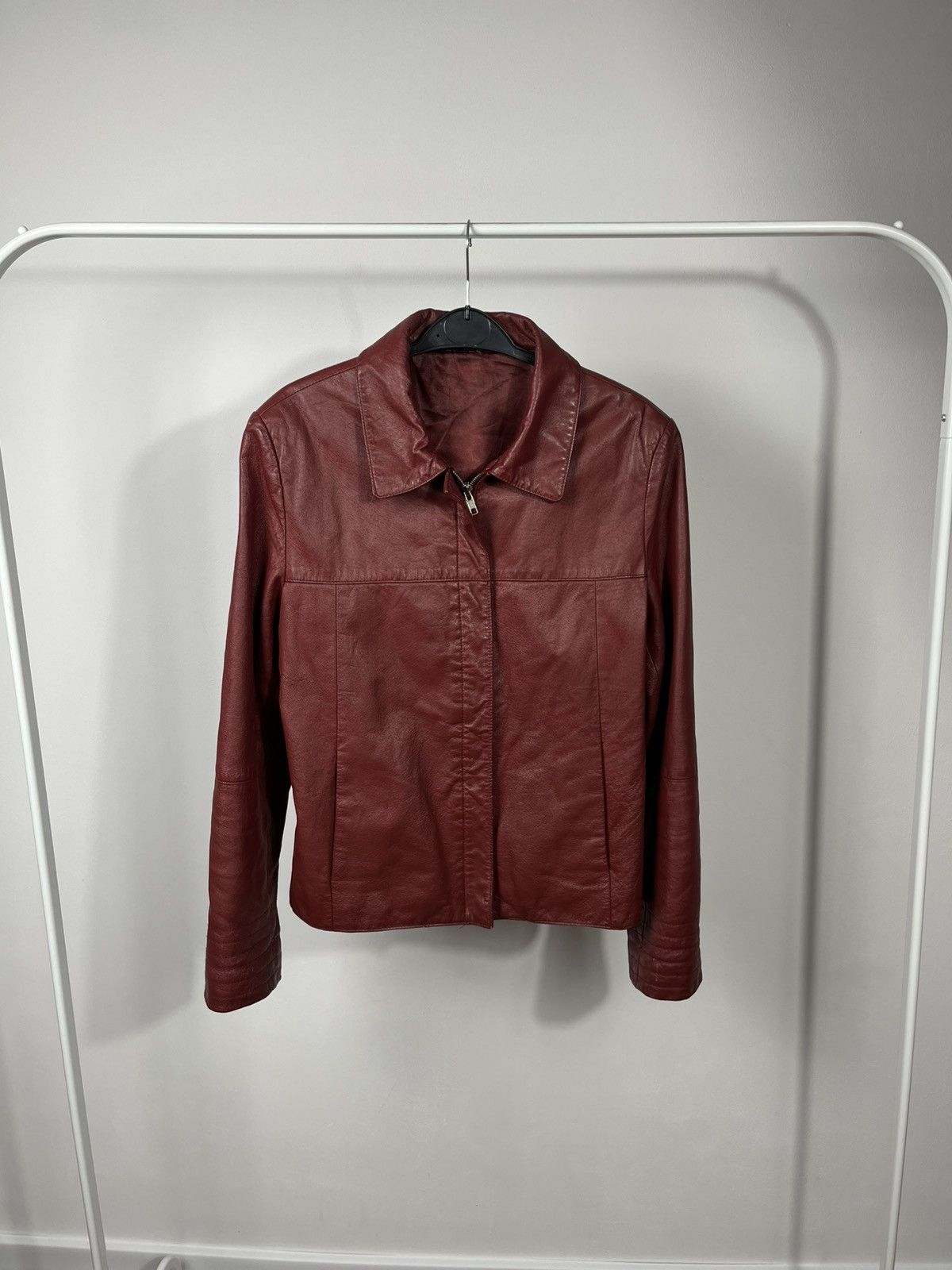 Leather Vintage Red Leather Jacket Womens Size 40 Zip Front Size S / US 4 / IT 40 - 1 Thumbnail