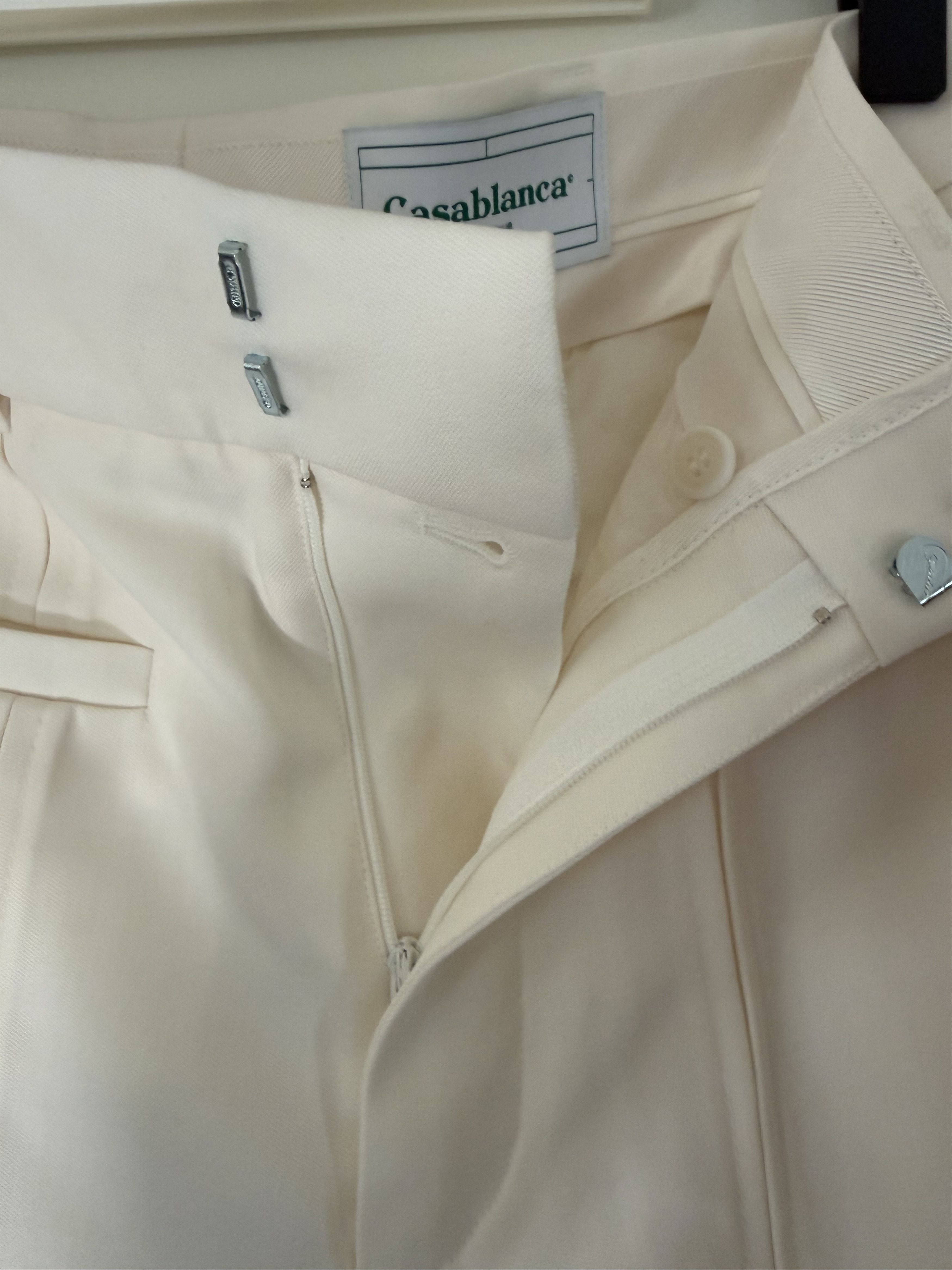 Casablanca casablanca wool gaberdine pin tuck trouser white Size US 32 / EU 48 - 4 Thumbnail