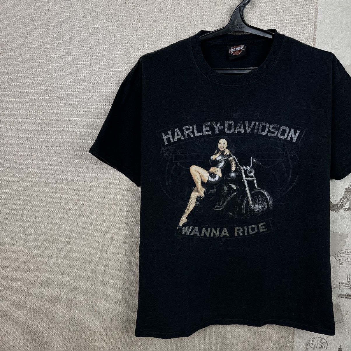 Harley Davidson Vintage Harley Davidson T shirt Girl Biker Streetwear Black Size US L / EU 52-54 / 3 - 8 Thumbnail