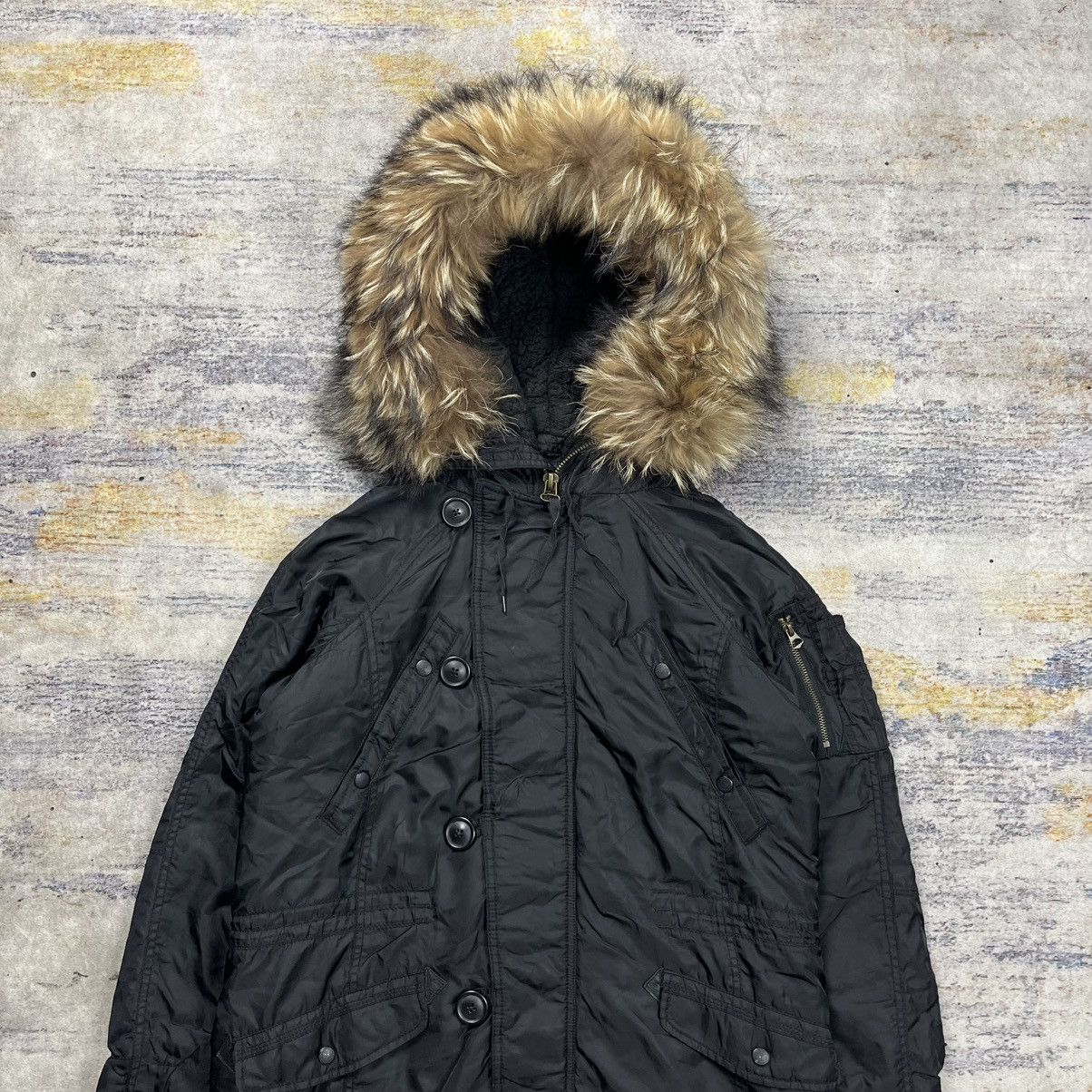 Le Grande Bleu (L.G.B.) GOA raccoon Fur hoodie military parka jacket vkei style Size US M / EU 48-50 / 2 - 7 Thumbnail