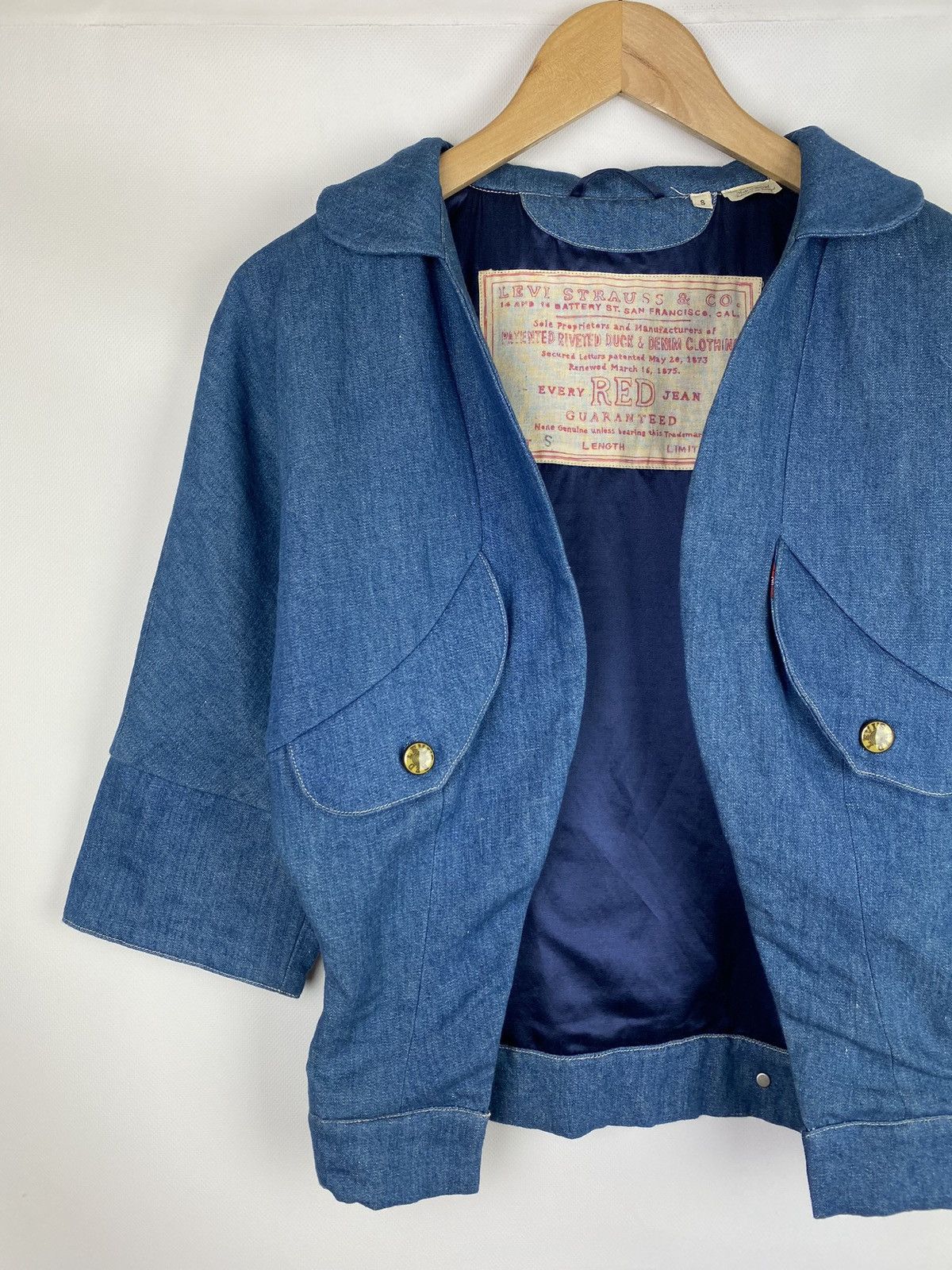 Levi's Vintage Clothing Rare Levi’s Vintage Clothing Red Jeans denim kimono jacket Size S / US 4 / IT 40 - 2 Thumbnail