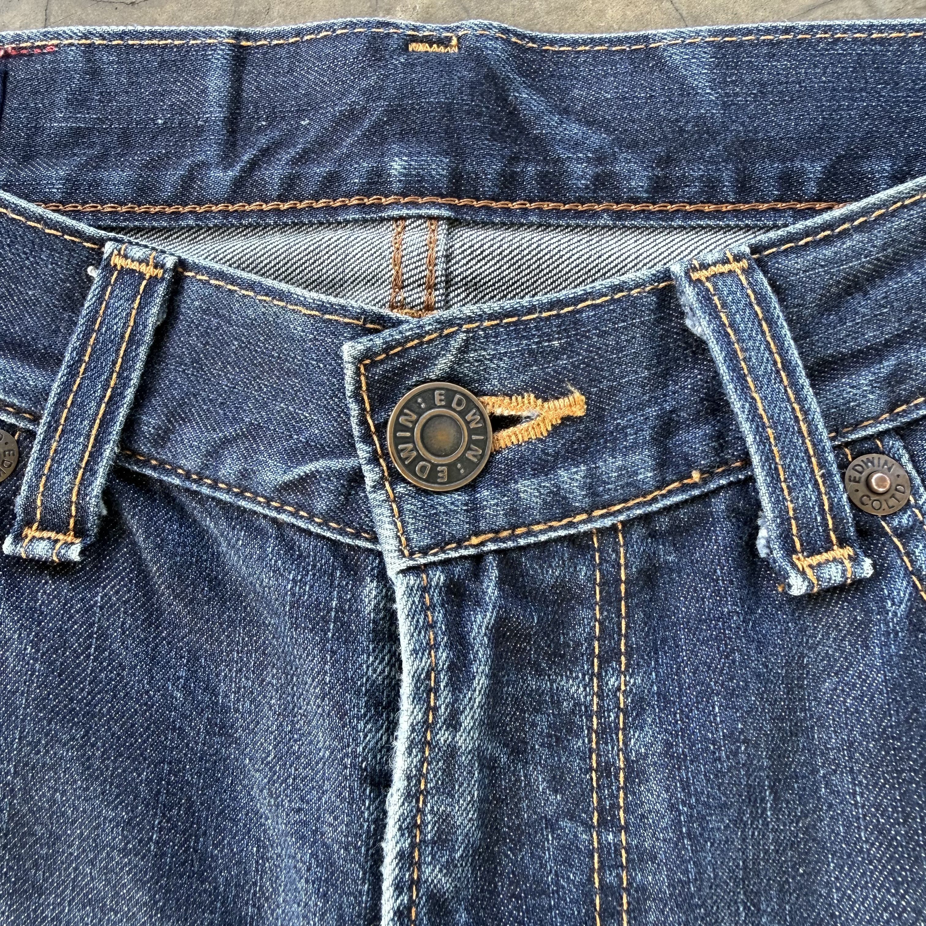 Edwin W35 Vintage Edwin Faded Mud Washer Denim Jean Pants Size US 35 - 3 Thumbnail