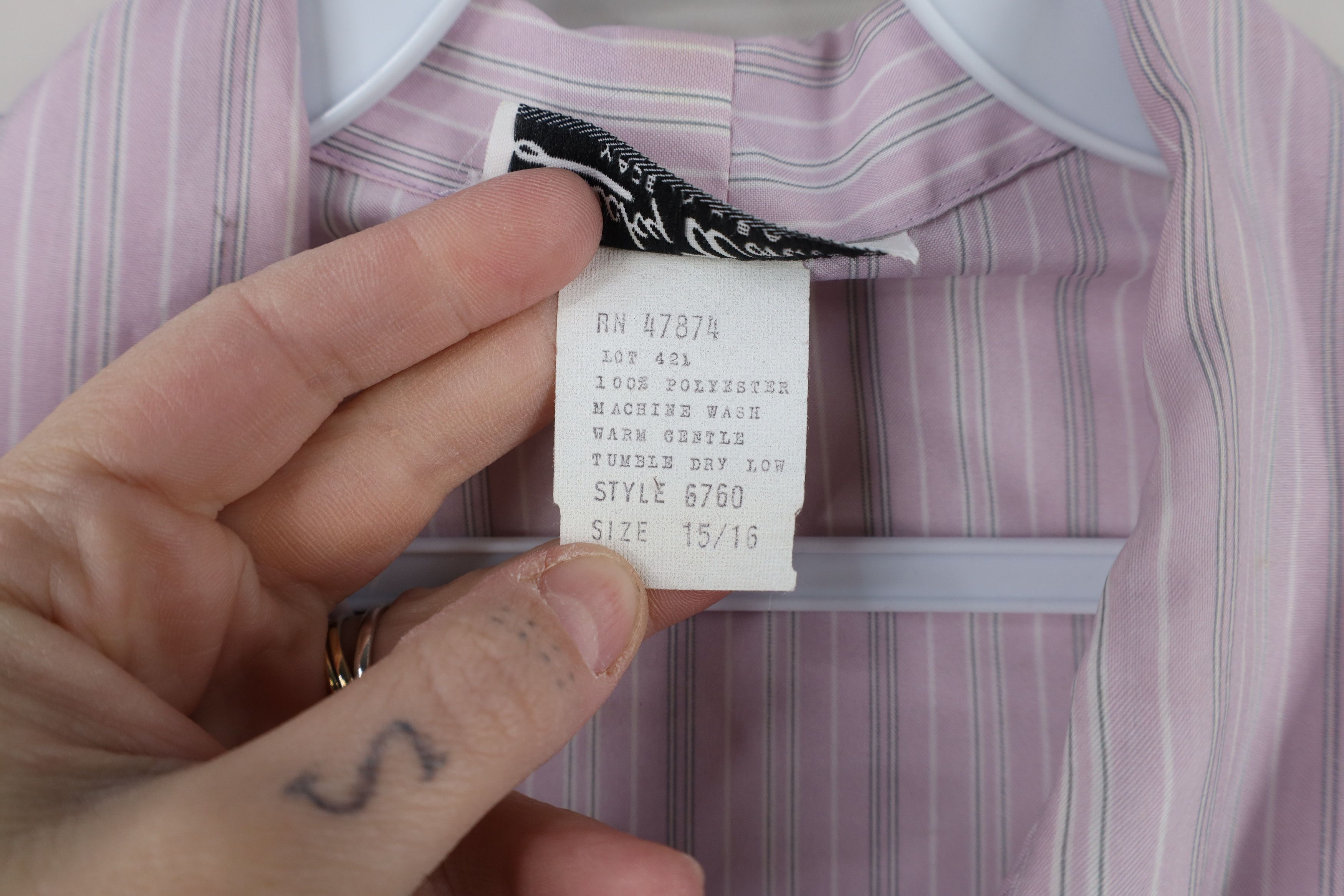 Vintage Vintage 70s Pussybow Collared Button Shirt Purple USA Size XXL / US 16-18 / IT 52-54 - 7 Thumbnail