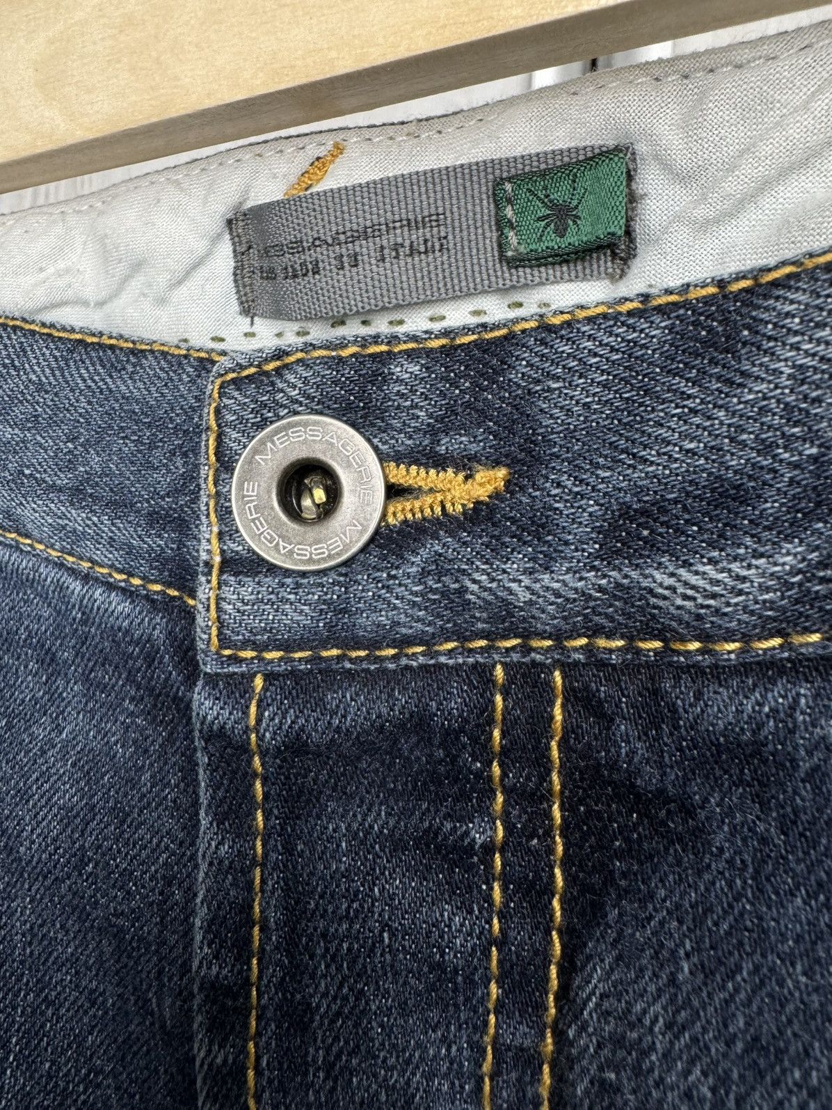 Messagerie MESSAGERIE Blue Selvedge Denim Spider Slim Italian Jeans Size US 34 / EU 50 - 6 Thumbnail