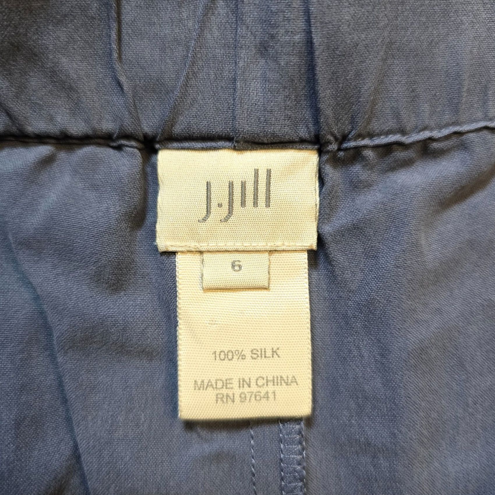 J. Jill J Jill Pants Women Size 6 Blue Silk Wide-Leg Belted Dress Pants Quiet Luxury Capsule Casual Business Travel Regular Women Size 28" / US 6 / IT 42 - 5 Thumbnail