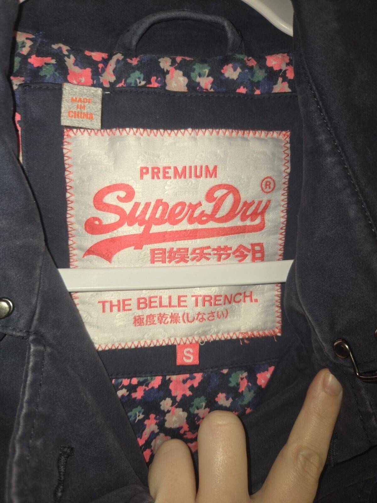 Superdry SUPERDRY Women's Navy Blue Pea Coat Size Small No Belt Size S / US 4 / IT 40 - 9 Thumbnail