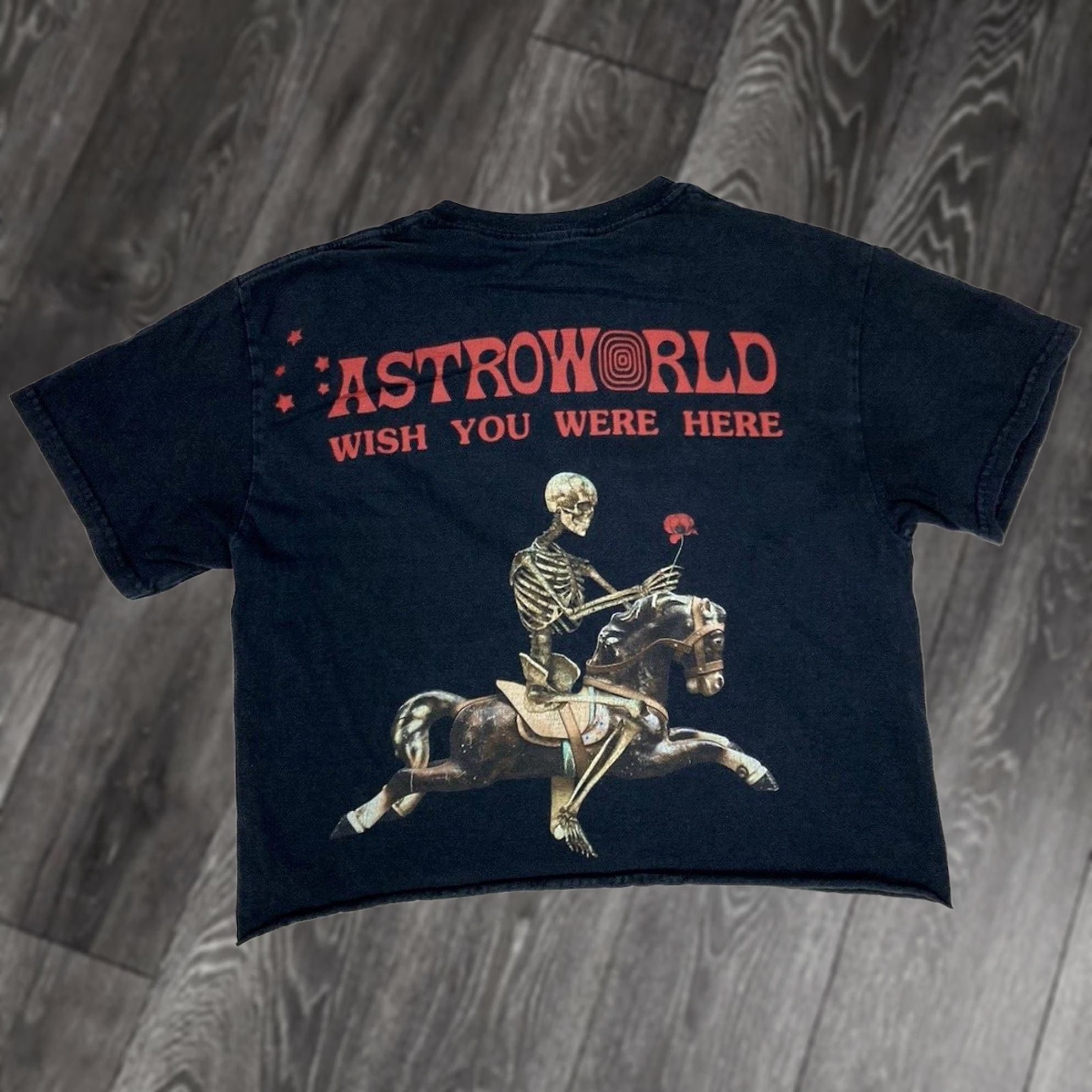 Travis Scott VINTAGE Travis Scott Enjoy The Ride Crop Graphic T-shirt Women Small Black Astroworld Size S / US 4 / IT 40 - 1 Thumbnail
