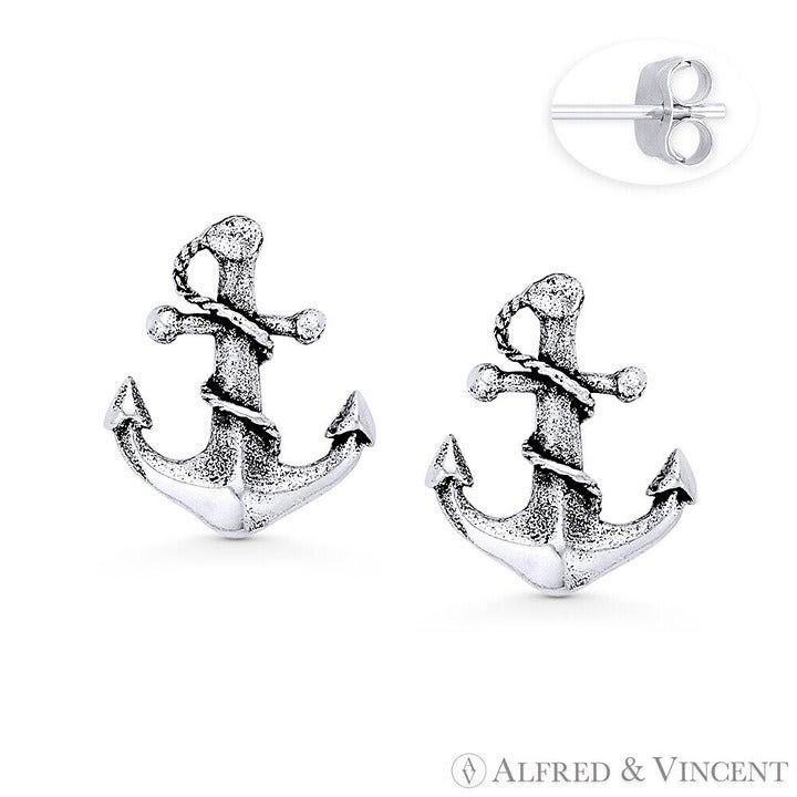 Other Ship Anchor & Rope Nautical Charm Stud Earrings Size ONE SIZE - 1 Preview