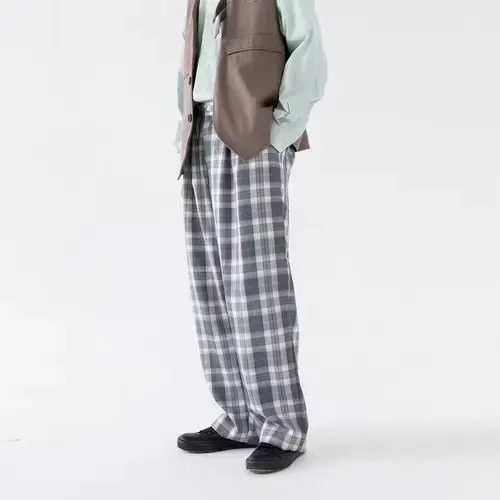 Japanese Brand 20AW Indigo Union Japan Grey Checked Minimal Pants Size US 32 / EU 48 - 4 Thumbnail