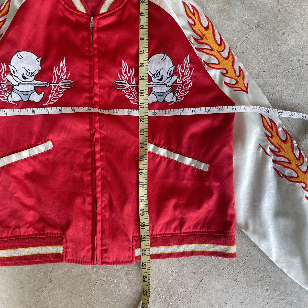 Hysteric Glamour Red Hot Devil Flame Embroidery Sukajan Souvier Bomber Jacket Size US S / EU 44-46 / 1 - 8 Thumbnail