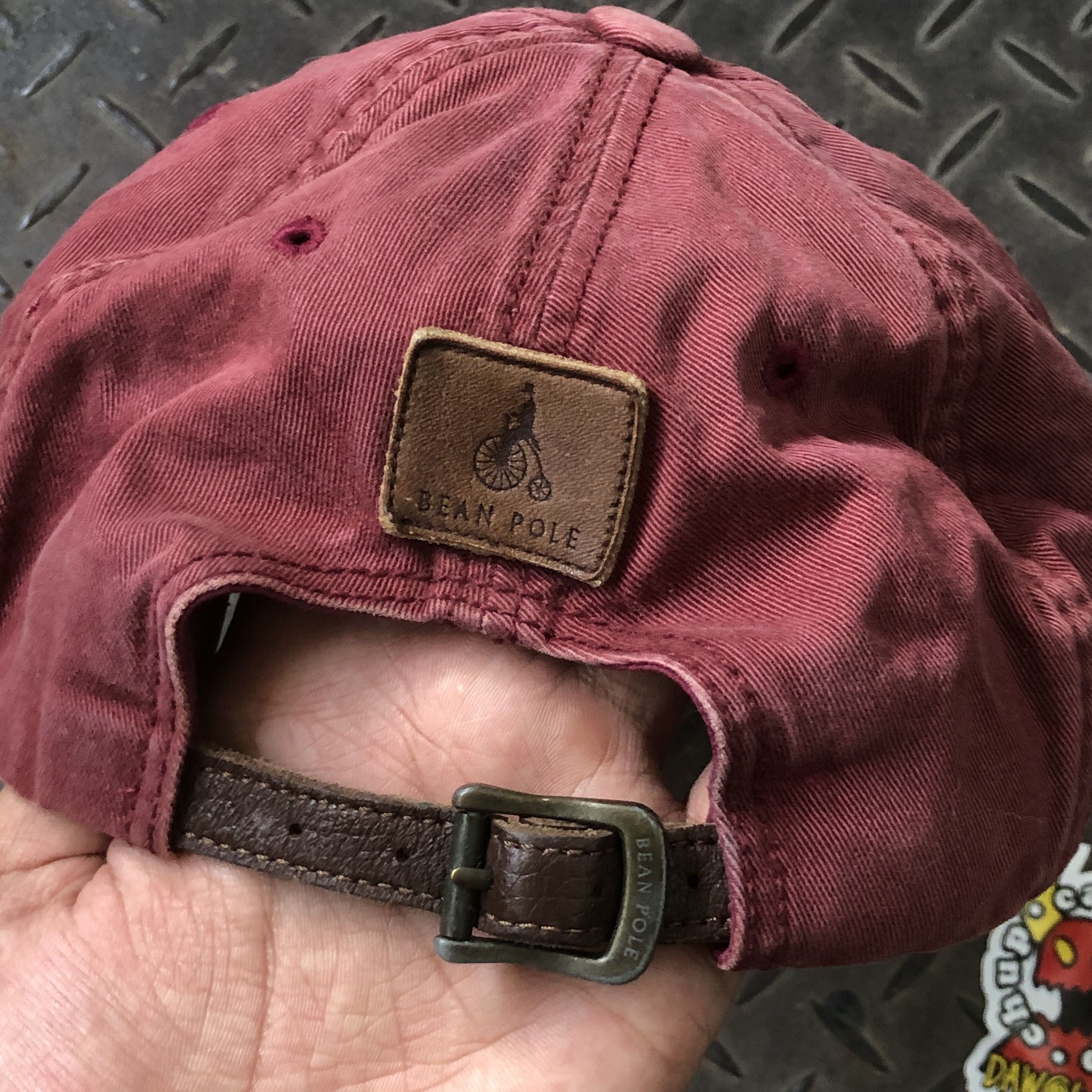 Polo Ralph Lauren Vintage Bean Pole Big Logo Maroon Sunfaded Hat Size ONE SIZE - 5 Thumbnail