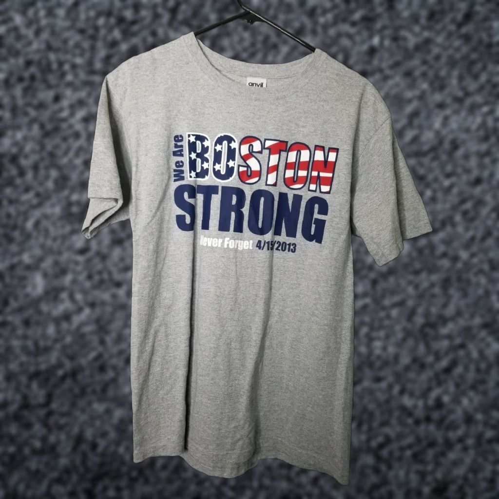 Anvil Boston Strong Patriotic T Shirt Short Sleeve Mens M 2013 Size US M / EU 48-50 / 2 - 1 Thumbnail
