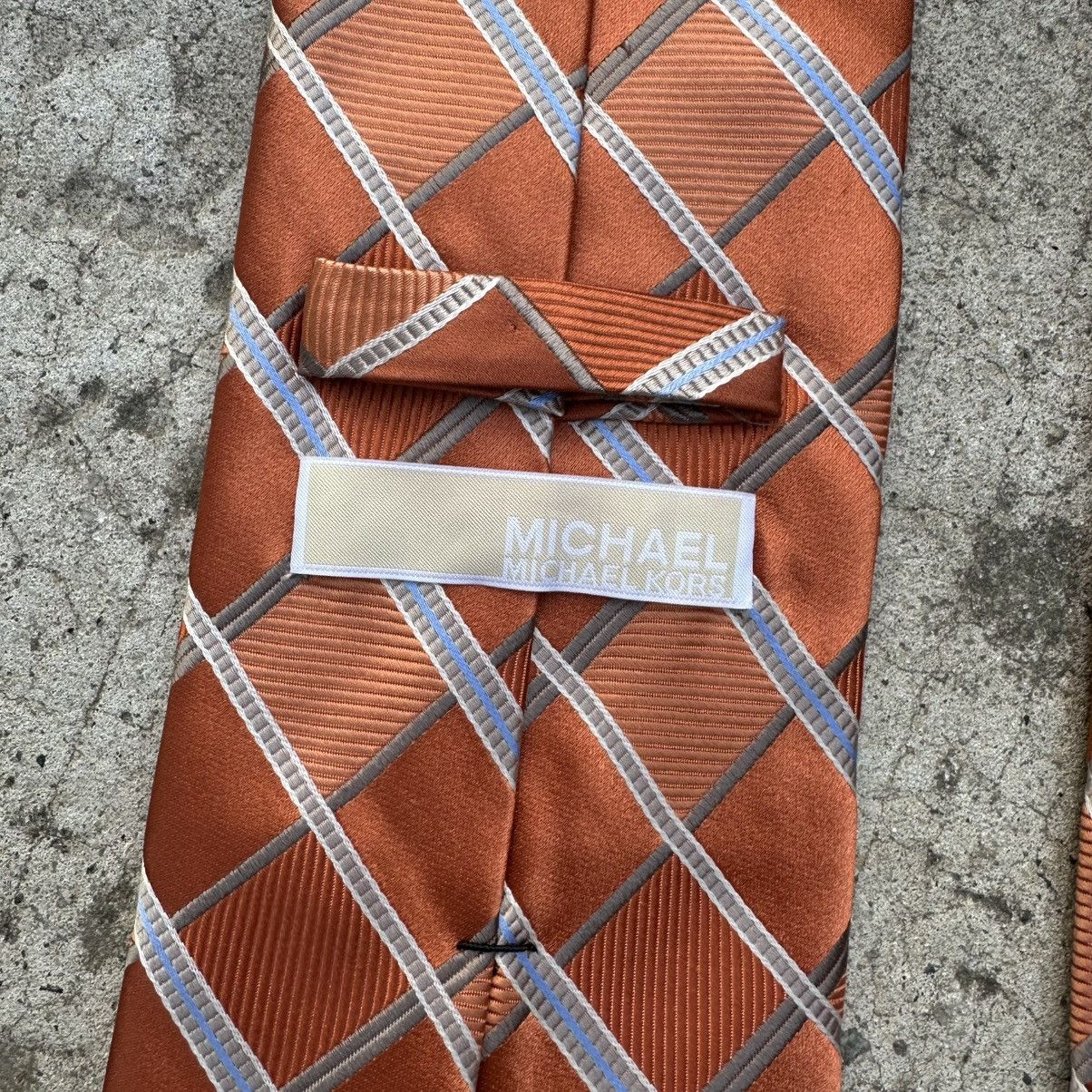 Michael Kors Luxury Michael Kors Tie Silk Old Money Orange Size ONE SIZE - 8 Thumbnail