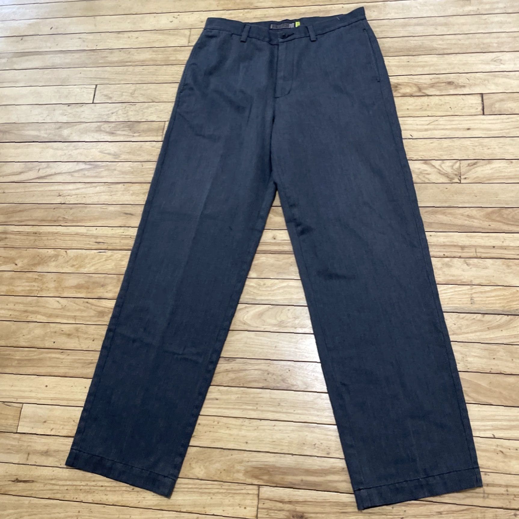 Old Navy VINTAGE NAVY Regular Fit Super Khakis Pants Men 33x34 Gray Slate Flat Front Chinos Work Casual 2006 Mens Size US 33 - 3 Thumbnail