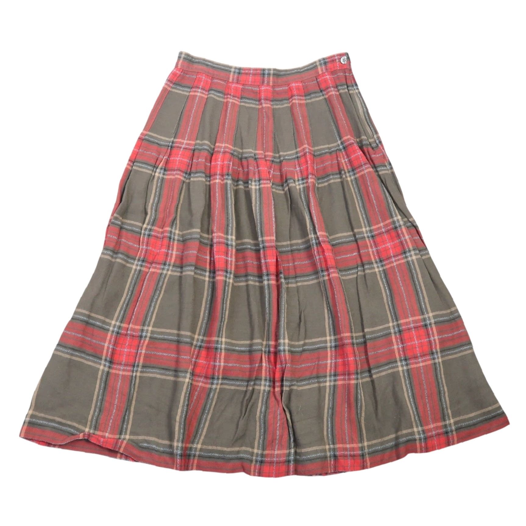 Vintage VINTAGE 80s Significance brown plaid a-line midi skirt 27" Womens Size S High Rise Fall Winter Spring Casual Plaid 12 fits 27" waist Size 28" / US 6 / IT 42 - 2 Thumbnail