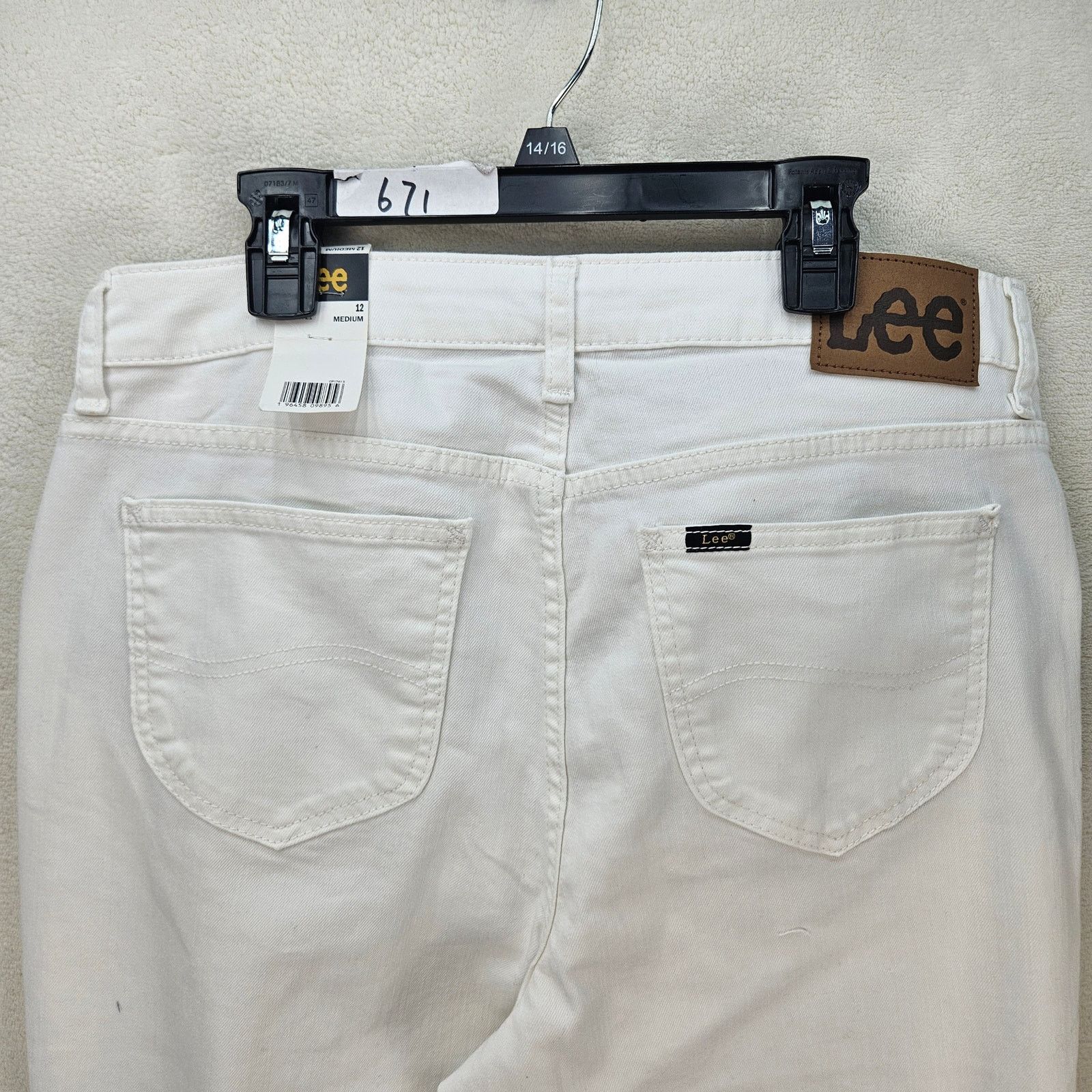 Lee LEE WOMEN'S 12 MEDIUM WHITE CLASSIC FIT STRAIGHT LEG JEANS Size 34" / US 12 / IT 48 - 8 Thumbnail