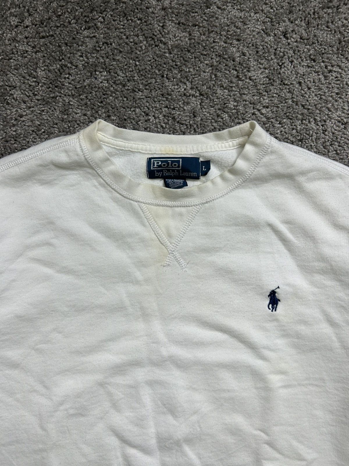 Polo Ralph Lauren Vintage 80s Polo Ralph Lauren Single V Crewneck Sweat Thrash Size US L / EU 52-54 / 3 - 2 Thumbnail