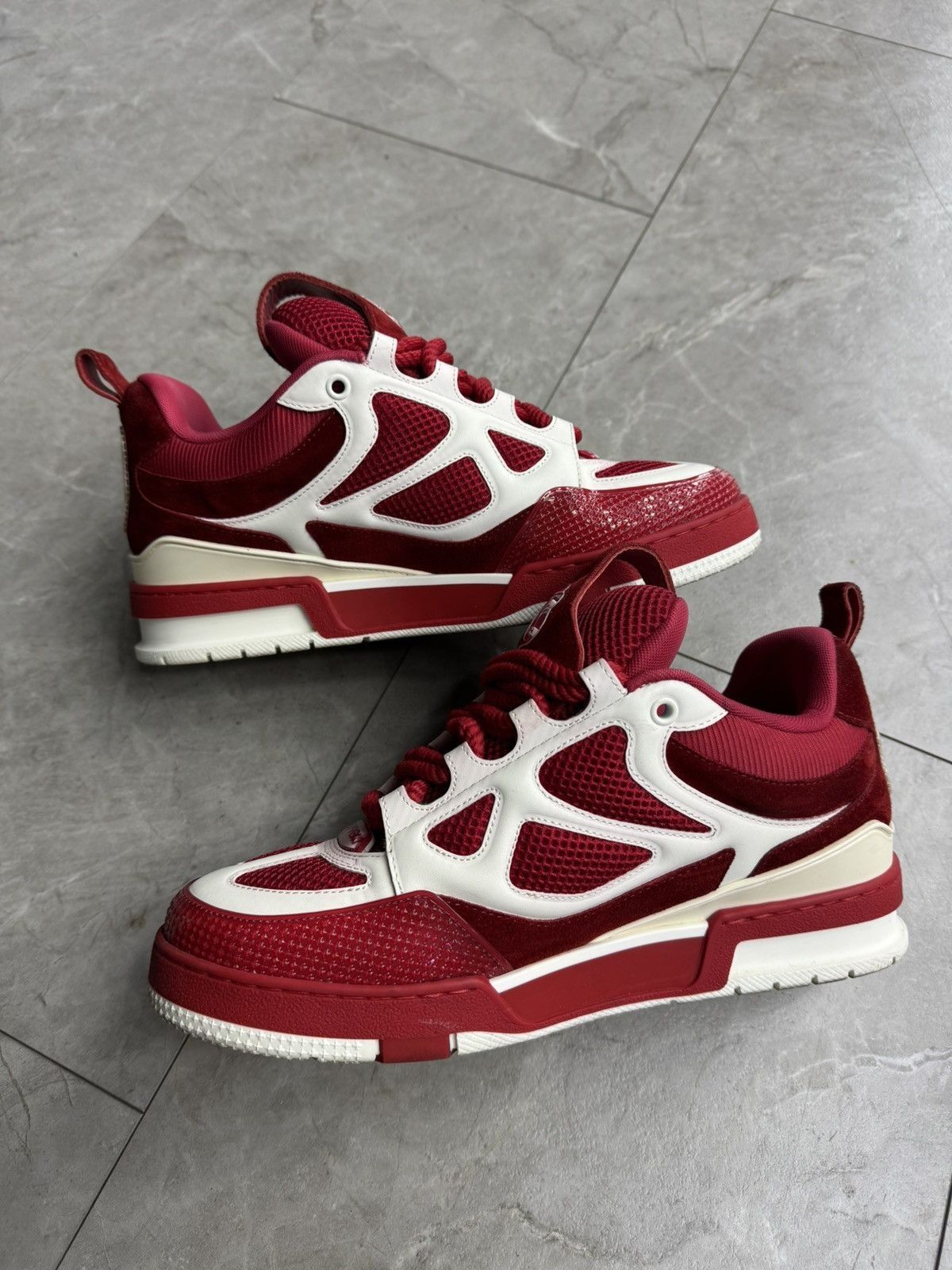Louis Vuitton Louis Vuitton Red White LV Skate Trainer Size US 9 / EU 42 - 1 Thumbnail