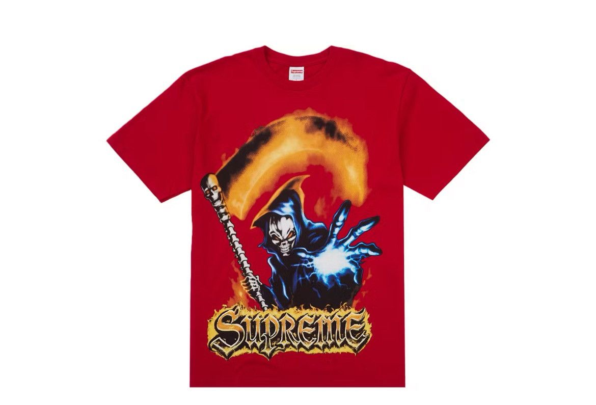 Supreme Supreme Grin Reaper Tee Red Size Large Size US L / EU 52-54 / 3 - 3 Thumbnail