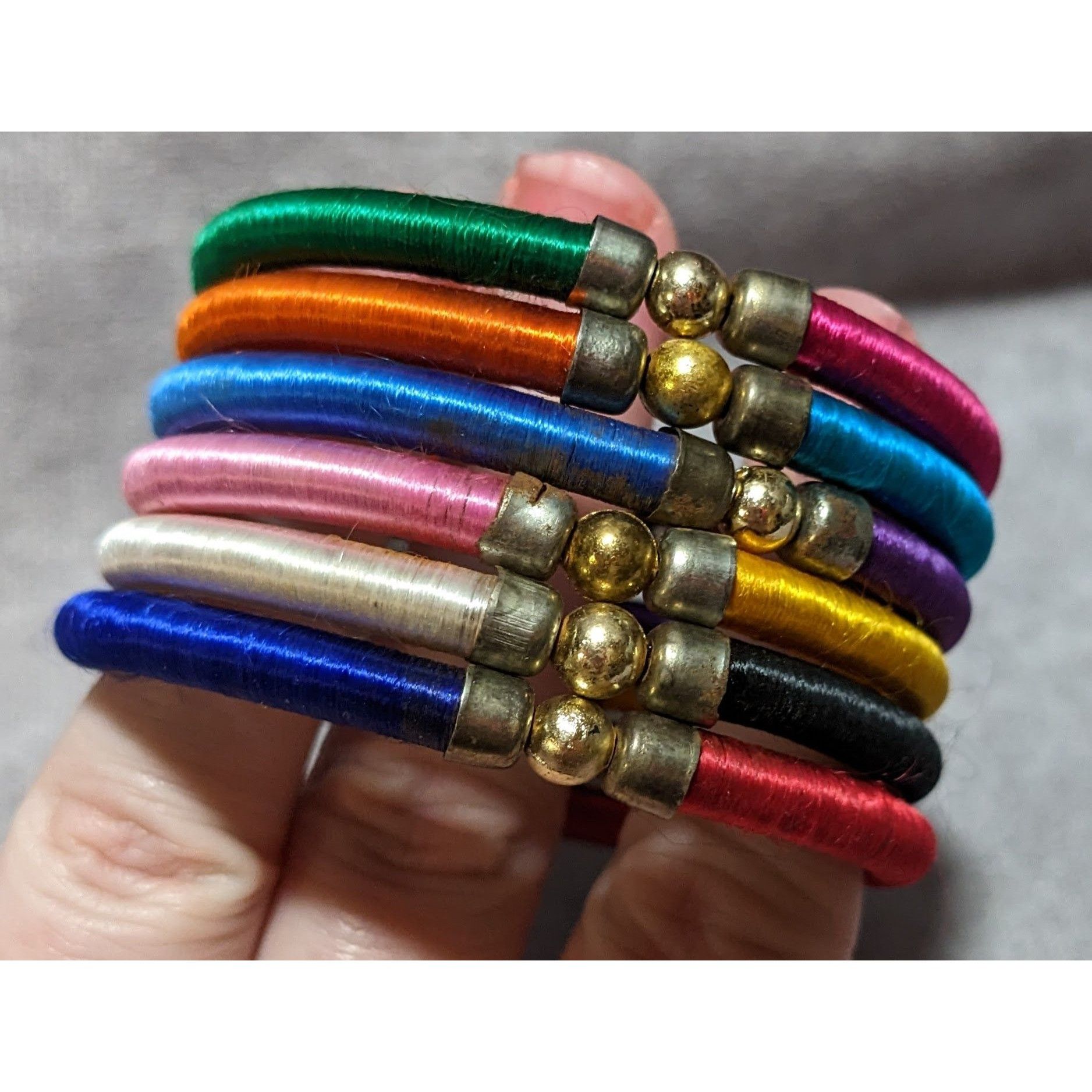 Other Rainbow Silk Thread Coil Bracelet Size ONE SIZE - 8 Thumbnail
