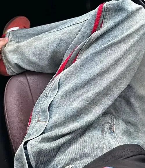 Japanese Brand Kimijima x Kumi Striped Quilted Distressed Jean Size US 29 - 3 Thumbnail