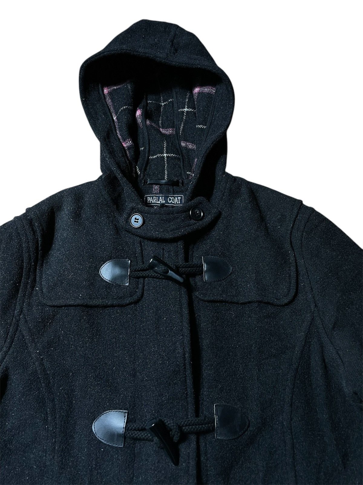 Japanese Brand PARLAL COAT - Wool Black Duffle Jacket Size US S / EU 44-46 / 1 - 4 Thumbnail